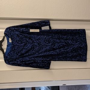 Eliza J. dress, size 4, blue and black lace